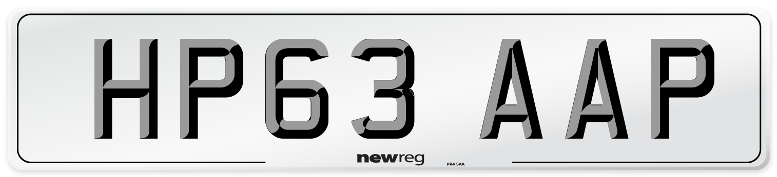 HP63 AAP Number Plate from New Reg
